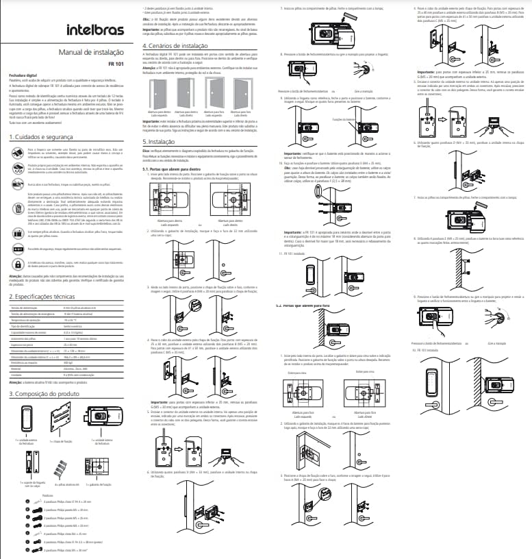Fechadura Digital FR 101 - Intelbras - com Instalação
