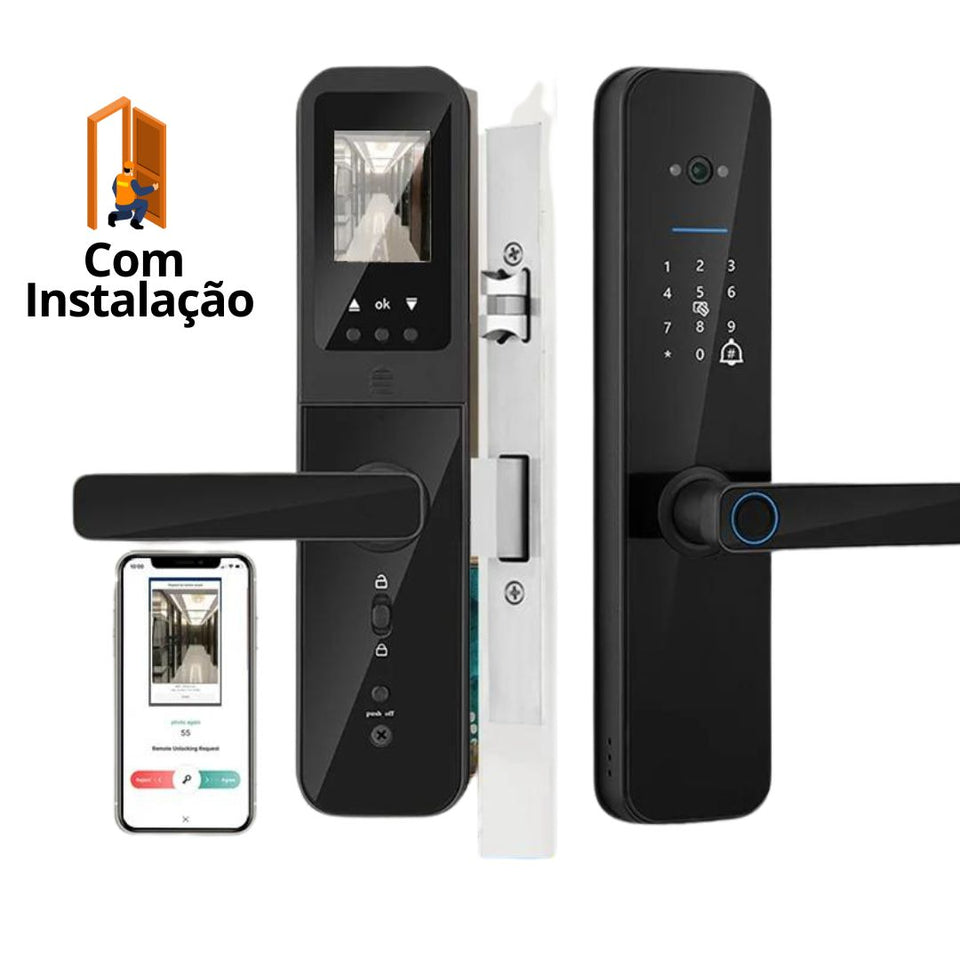 Fechadura Digital Smartlock Com Câmera - COM INSTALAÇÃO