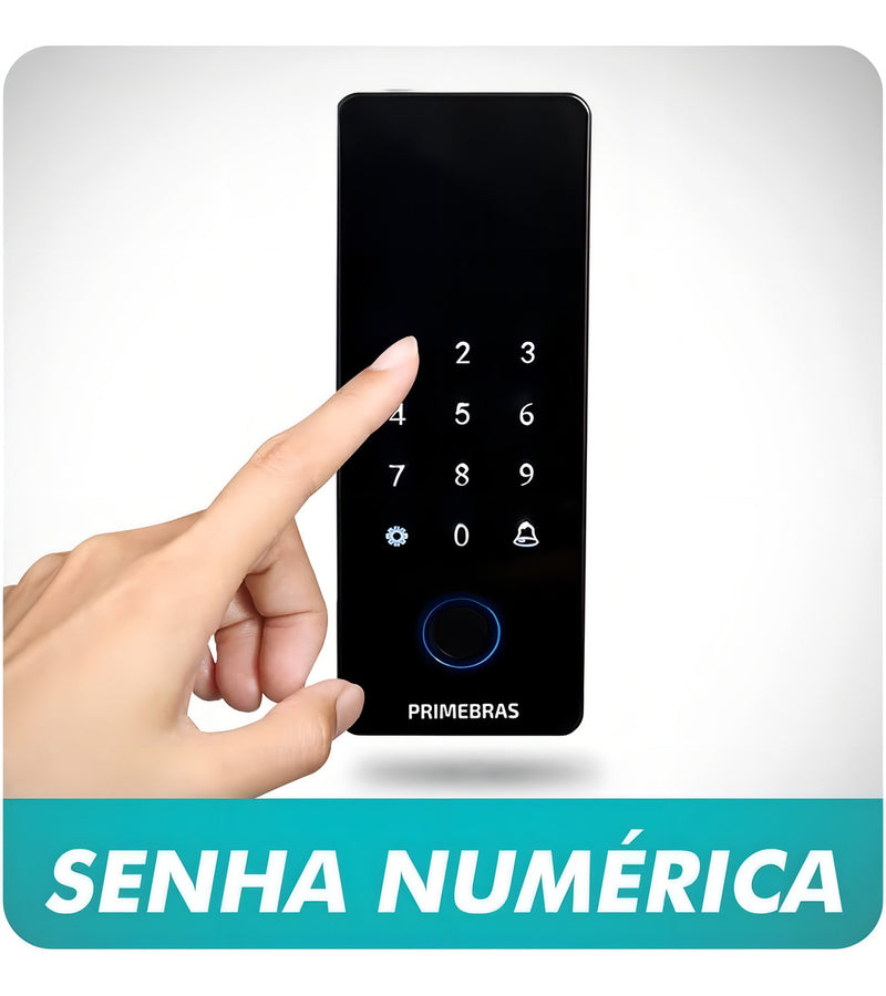 Fechadura Digital Biométrica Primebras Athenas Madeira - C/ INSTALAÇÃO