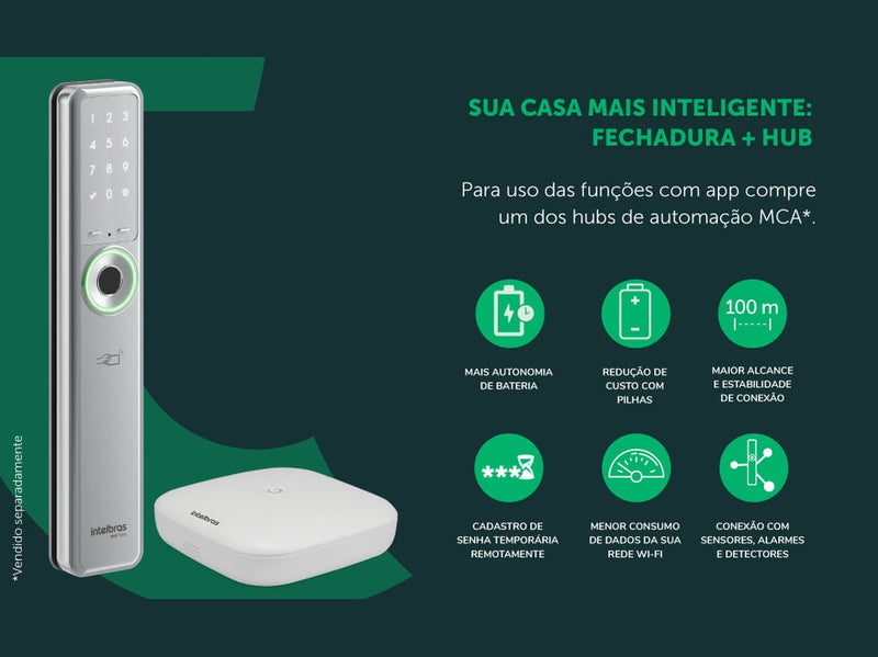 Fechadura Digital Rolete Mfr 7001 Intelbras Prata C/INSTALAÇÃO