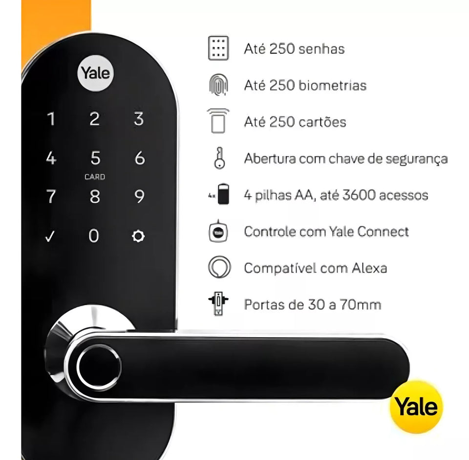 Fechadura Digital Yale Ymc 420w Resistente À Água - 4 anos de garantia