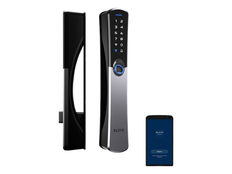 Fechadura Digital Elsys Samba Rolete Wi-fi Ip55 Externa Chuva Sol Tuya Smartlife Biométrica - com instalação