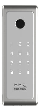Fechadura Eletronica Papaiz Sobrepor Sl140 Bio Prata Senha Biometria Fechamento Automático Direita/Esquerda