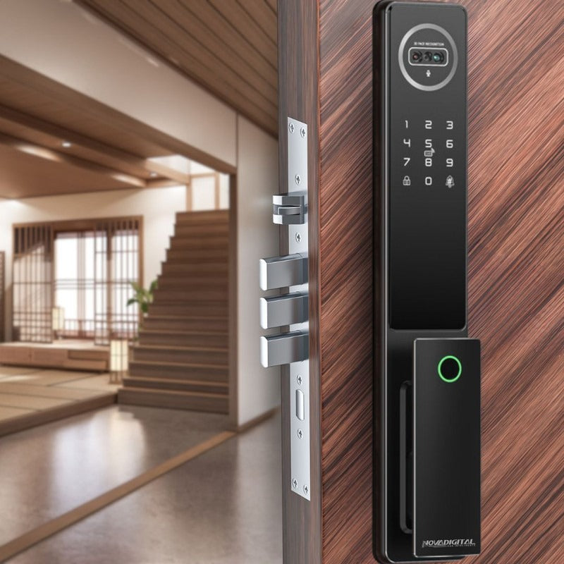 Fechadura Inteligente WiFi Câmera Biometria Face ID SL-IDE Elite Bateria Recarregável Preta - C/INSTALAÇÃO