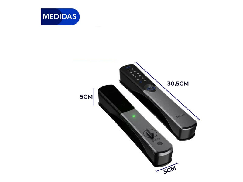 Fechadura Digital Elsys Samba Rolete Wi-fi Ip55 Externa Chuva Sol Tuya Smartlife Biométrica - com instalação