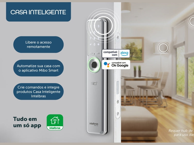 Fechadura Digital Rolete Mfr 7001 Intelbras Prata C/INSTALAÇÃO
