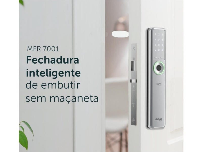 Fechadura Digital Rolete Mfr 7001 Intelbras Prata C/INSTALAÇÃO