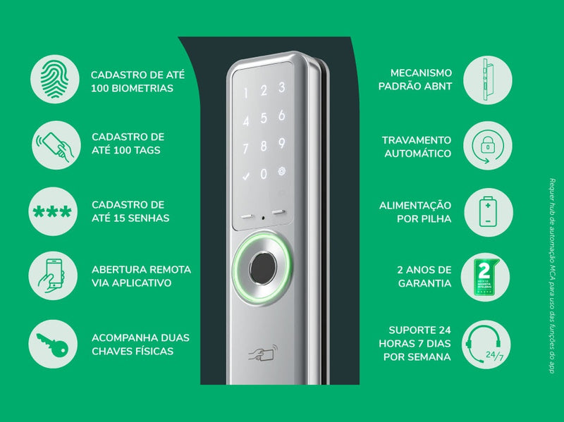 Fechadura Digital Rolete Mfr 7001 Intelbras Prata C/INSTALAÇÃO