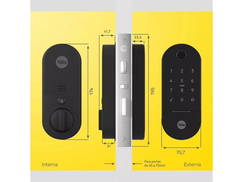 Fechadura Eletrônica Yale Lia Preta Fosca C/ INSTALAÇÃO - 4 ANOS DE GARANTIA