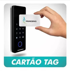 Fechadura Digital Primebras Toch para porta de vidro, - app, biometria, senha, tags e chaves