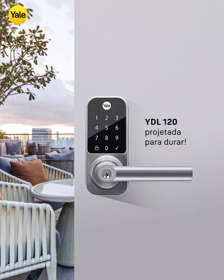 Fechadura Digital Ydl 120 Com Maçaneta, Senha E Chave - Yale - com INSTALAÇÃO