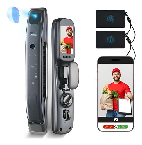 Fechadura Digital Eletrônica Smartlock Biométrica Inteligente Face Id - C INSTALAÇÃO