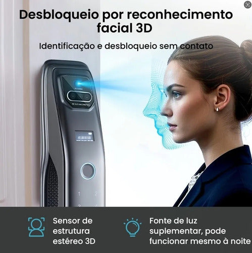 Fechadura Digital Eletrônica Smartlock Biométrica Inteligente Face Id - C INSTALAÇÃO