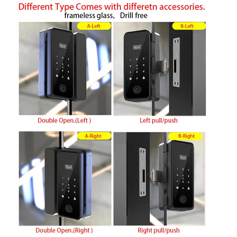 Fechadura Digital para porta de vidro com Face ID