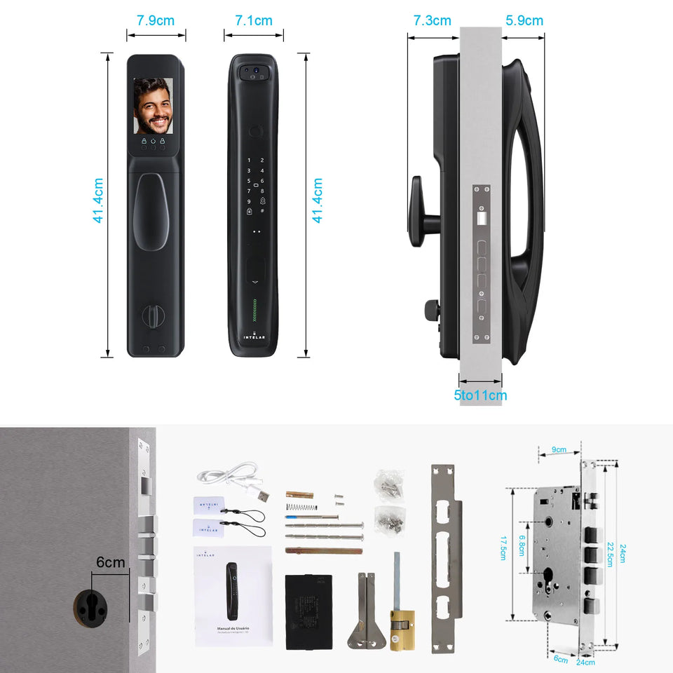 Fechadura Digital com Leitor Facial Intelarl X3 - COM INSTALAÇÃO
